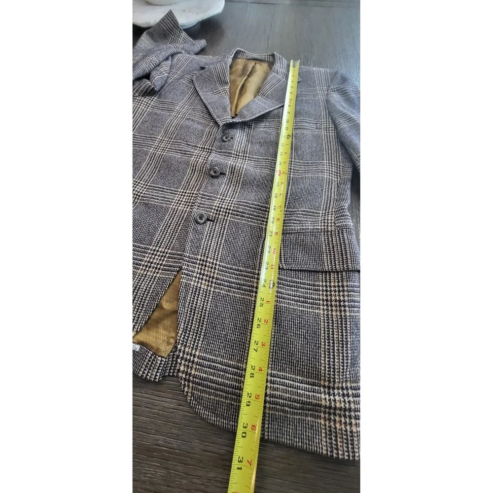 Vintage 60s USA‎ Brenner 100% Cashmere GLEN PLAID BLAZER JACKET 40R 41